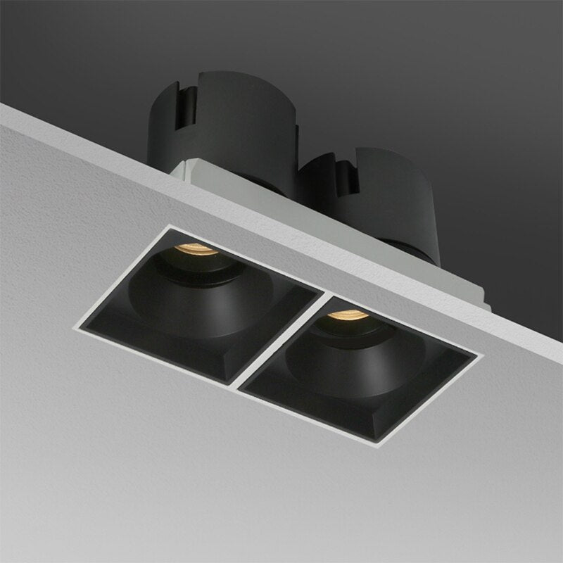 LED embedded square downlight borderless anti-glare ceiling spotlight without main light for home livingroom