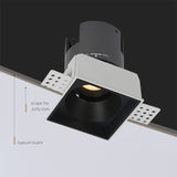 LED embedded square downlight borderless anti-glare ceiling spotlight without main light for home livingroom