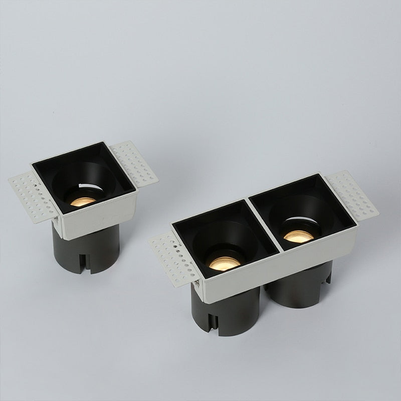 LED embedded square downlight borderless anti-glare ceiling spotlight without main light for home livingroom