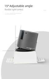 LED embedded square downlight borderless anti-glare ceiling spotlight without main light for home livingroom