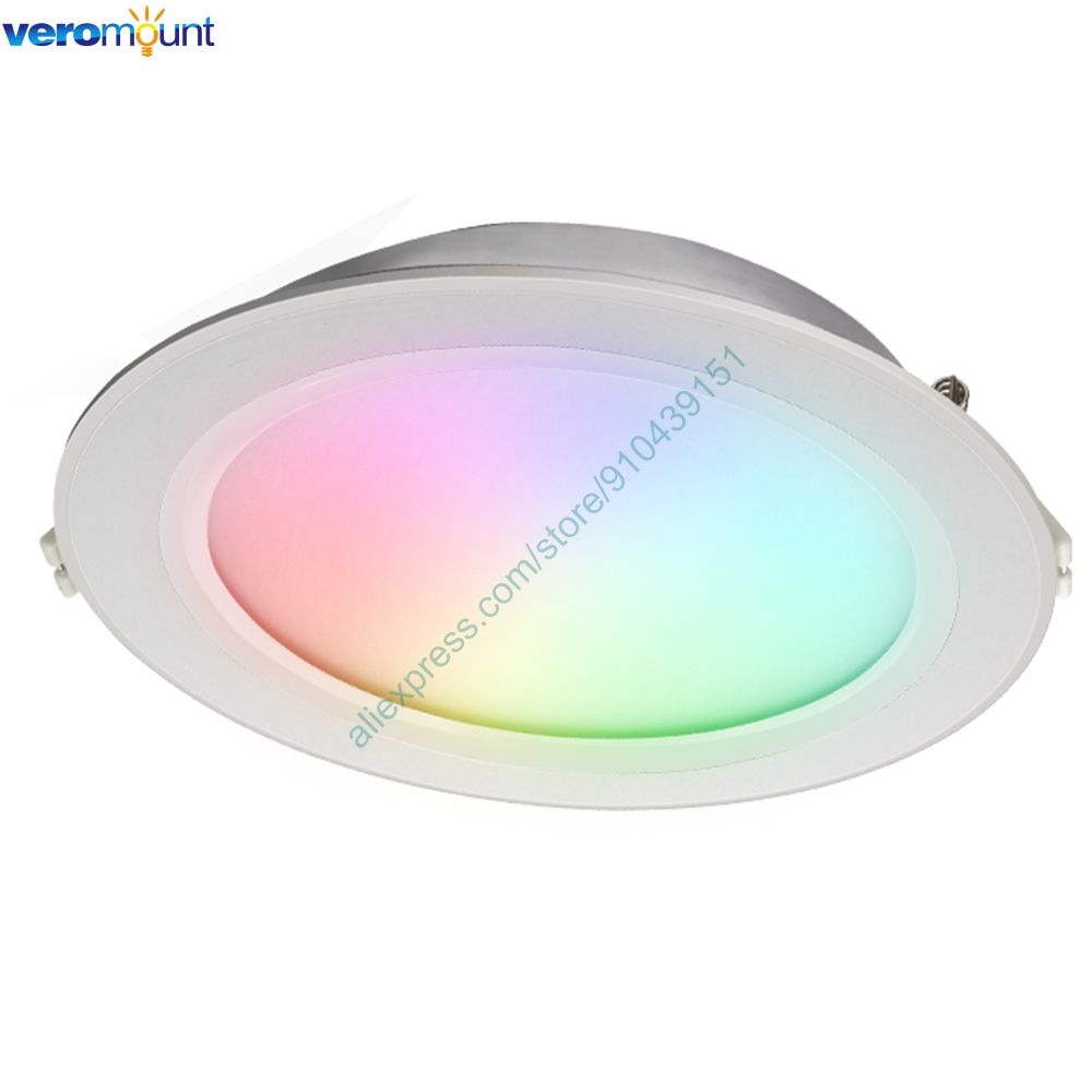 MiBoxer FUT066 12W RGB+CCT LED Downlight AC110V 220V 2.4G RF Wireless Remote WiFi Smartphone APP Alexa Google Voice Control