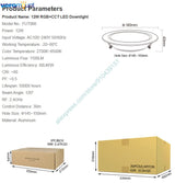 MiBoxer FUT066 12W RGB+CCT LED Downlight AC110V 220V 2.4G RF Wireless Remote WiFi Smartphone APP Alexa Google Voice Control