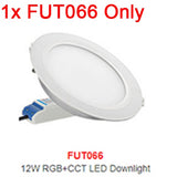 MiBoxer FUT066 12W RGB+CCT LED Downlight AC110V 220V 2.4G RF Wireless Remote WiFi Smartphone APP Alexa Google Voice Control