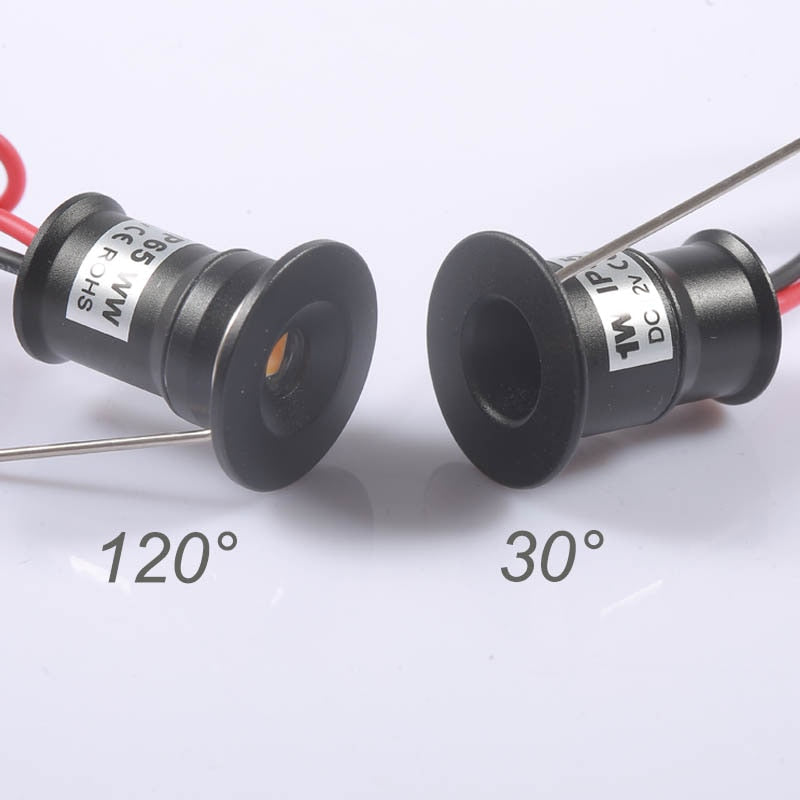 LED Mini Downlight Dimmable IP65 1W 12V Outdoor Indoor Spotlight Stair Kitchen Display Lamp Black Silver Shell Sauna Spot Bulb