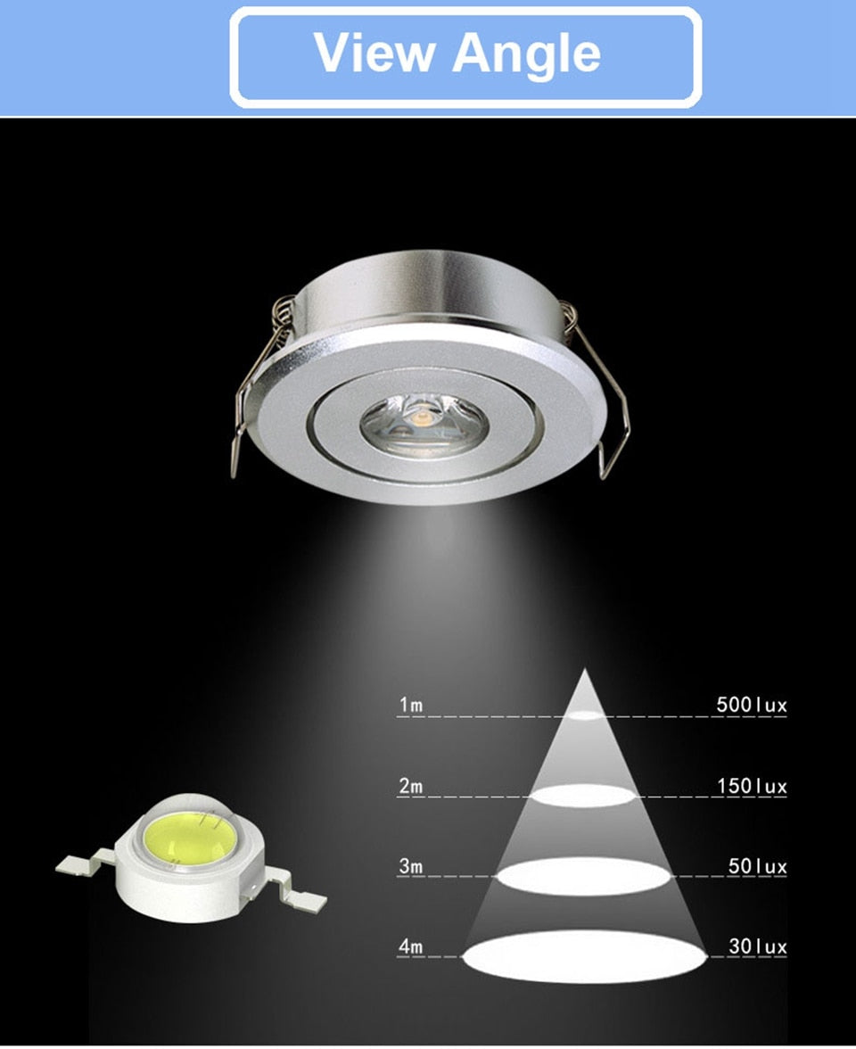 GD 10pcs Mini Spot 3W Dimmable LED Recessed Downlight AC85-265V COB LED Ceiling Spot Light Embedded Spot LED Spotlight + Driver