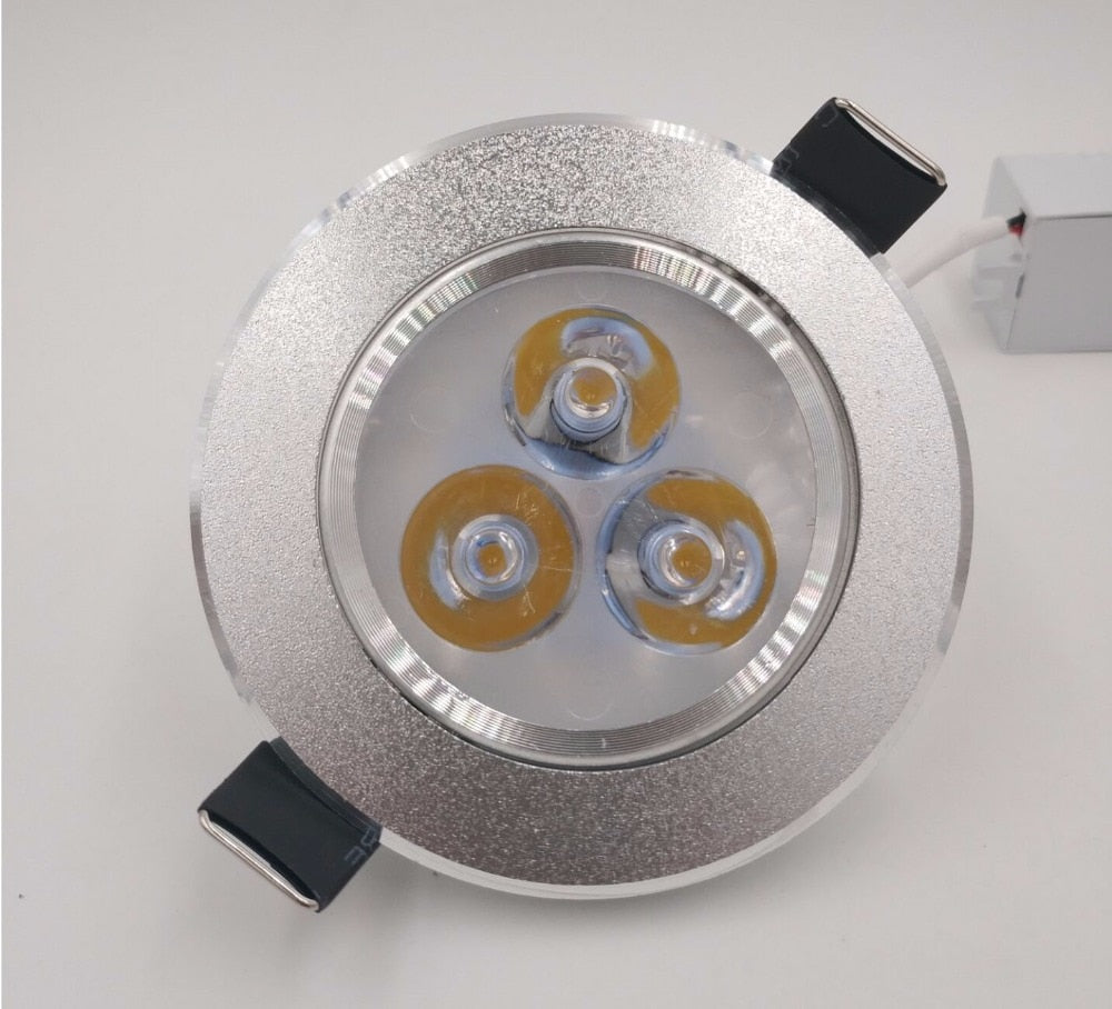 Silver White Ultra Bright LED Downlight 3W Beam Angle Thin Round LED Ceiling Recessed Spot Light AC85~240v Down Light 8 Colors