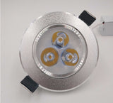Silver White Ultra Bright LED Downlight 3W Beam Angle Thin Round LED Ceiling Recessed Spot Light AC85~240v Down Light 8 Colors