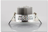 Silver White Ultra Bright LED Downlight 3W Beam Angle Thin Round LED Ceiling Recessed Spot Light AC85~240v Down Light 8 Colors