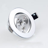Silver White Ultra Bright LED Downlight 3W Beam Angle Thin Round LED Ceiling Recessed Spot Light AC85~240v Down Light 8 Colors