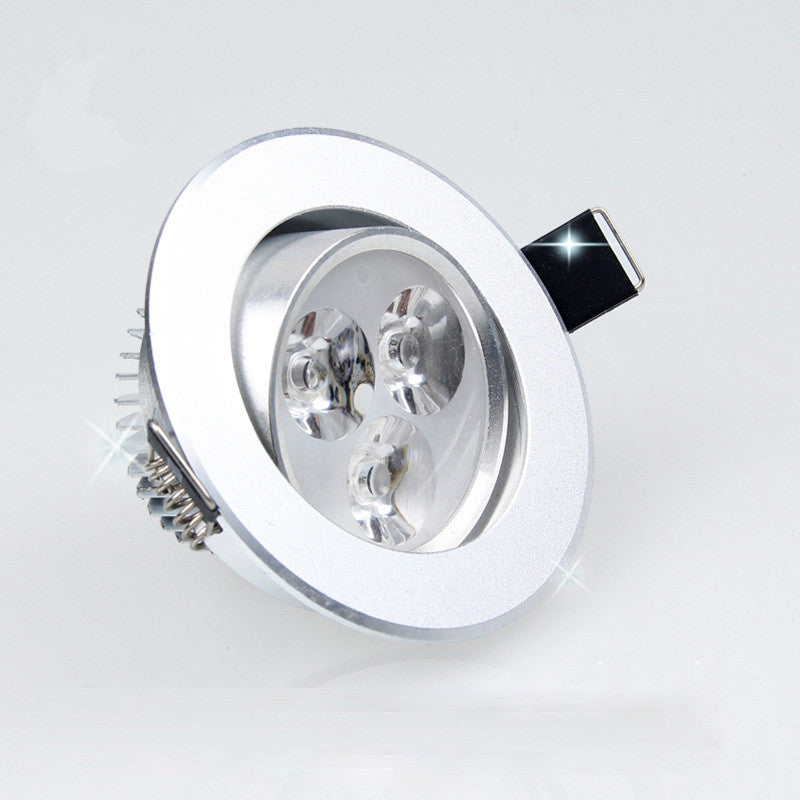 Silver White Ultra Bright LED Downlight 3W Beam Angle Thin Round LED Ceiling Recessed Spot Light AC85~240v Down Light 8 Colors