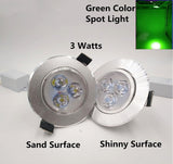 Silver White Ultra Bright LED Downlight 3W Beam Angle Thin Round LED Ceiling Recessed Spot Light AC85~240v Down Light 8 Colors