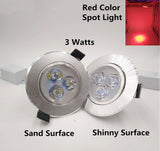 Silver White Ultra Bright LED Downlight 3W Beam Angle Thin Round LED Ceiling Recessed Spot Light AC85~240v Down Light 8 Colors