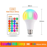 Bluetooth E27 RGBW LED Bulb Lights 5W 10W 15W RGB 110V 220V Lampada Changeable Colorful RGBWW LED Lamp With Remote+Memory Mode