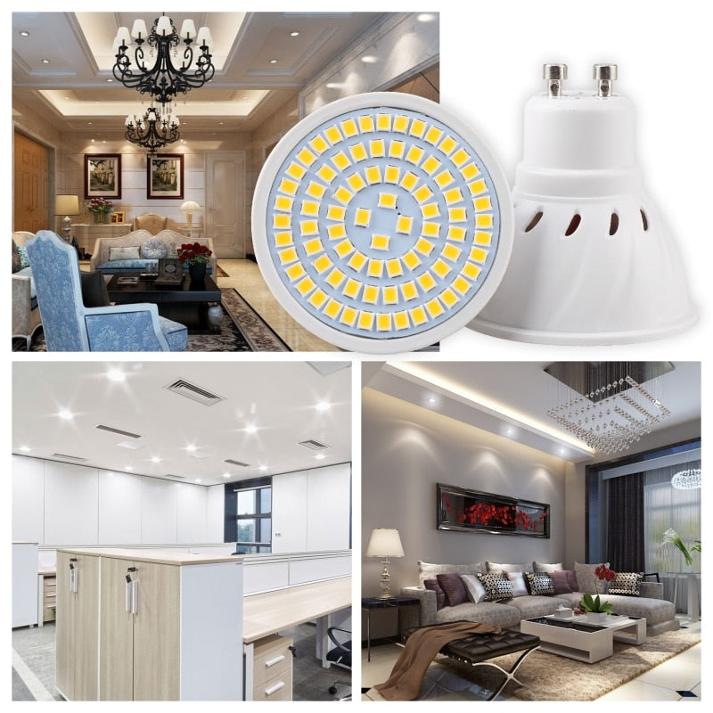 10pcs Lampasas&#39;s LED Spotlight Bulb E27 E14 MR16 GU10 B22 220V Bombillas LED Lamp 48 60 80 LED 2835 SMD Lampasas Spot Light 3w 4w 5w