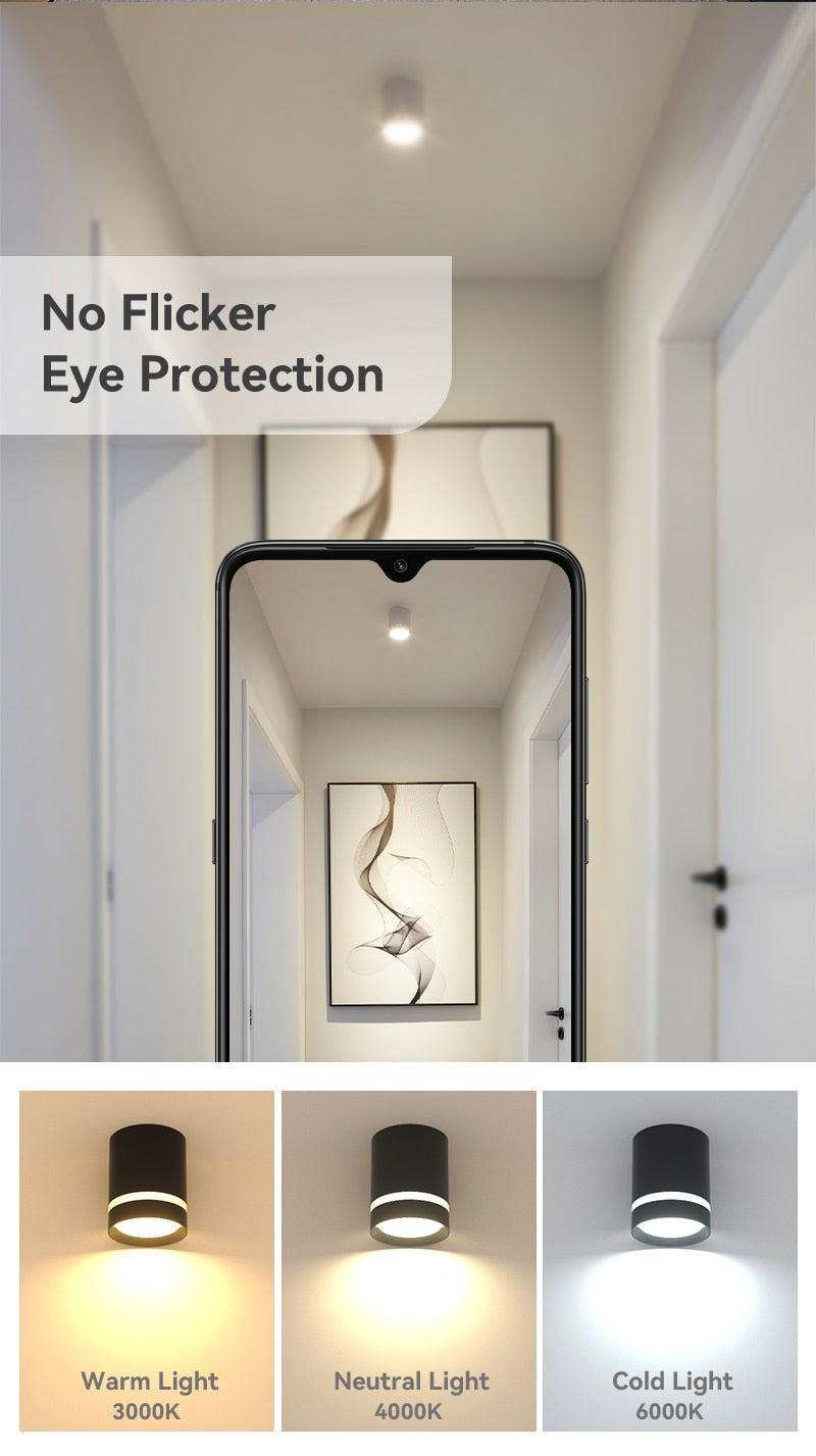 LED Downlights Light Fixture 220V 25W 15W 10W 5W Ceiling Spots Lamp Surface Mount Down Light Lighting for Home Store Downlight