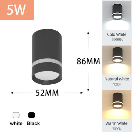 LED Downlights Light Fixture 220V 25W 15W 10W 5W Ceiling Spots Lamp Surface Mount Down Light Lighting for Home Store Downlight