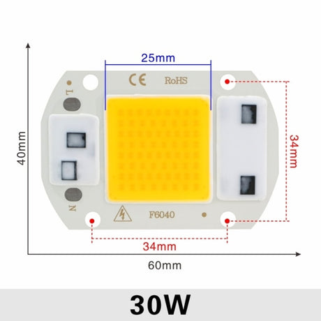 LED 110V 220V LED Chip 10W 20W 30W 50W COB Chip No Need Driver LED Lamp Beads for Flood Light Spotlight Lampada DIY Lighting