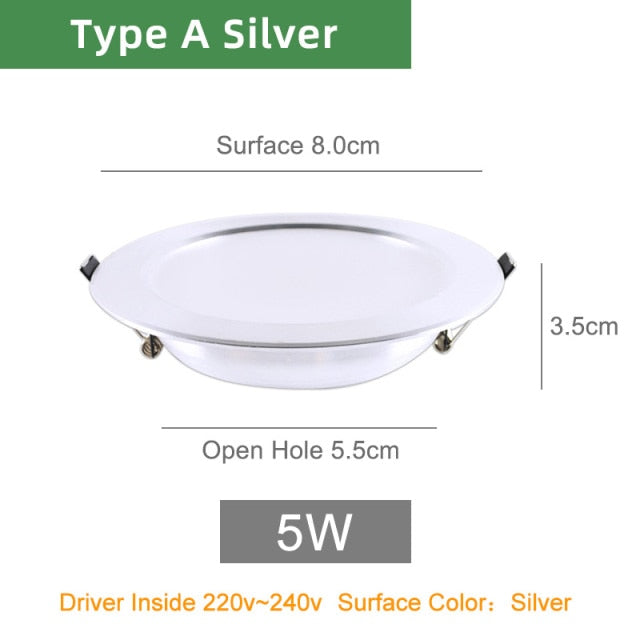 Kaguyahime Downlight 18W 15W 9W 5W 3W Recessed Round LED Lamp Indoor Lighting AC 220V 240V LED Downlight Warm White Cold White