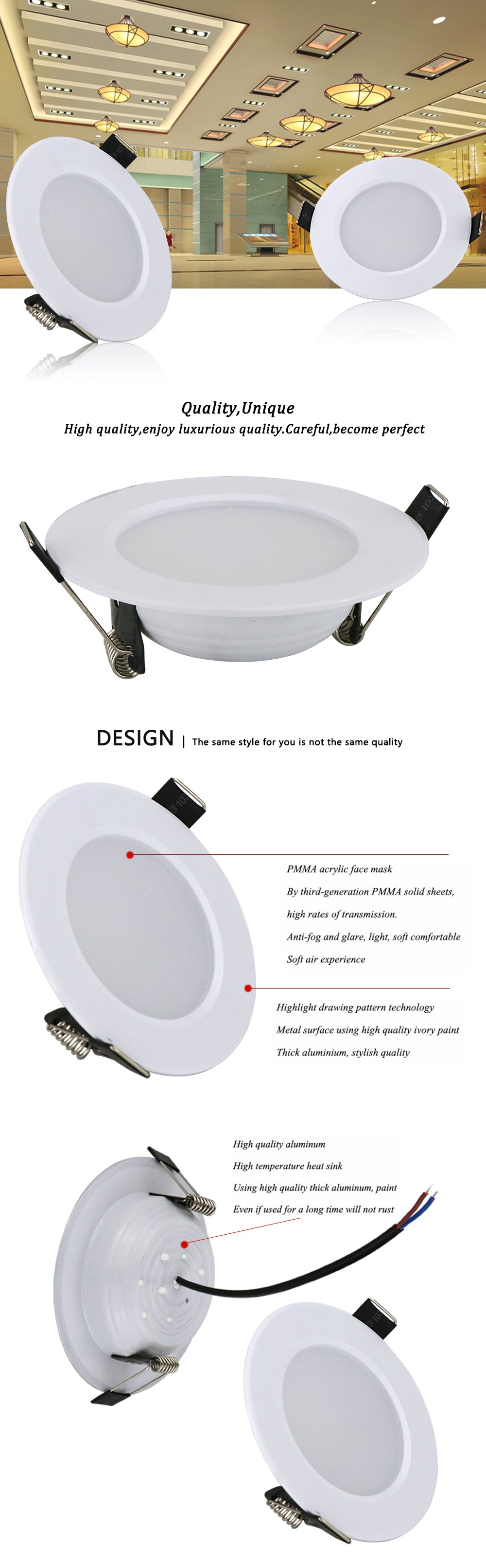 Waterproof Led Downlight 5W 7W 9W 12W 15W 18W 220V 110V LED Ceiling bathroom Lamps living room light Home Indoor Lighting Ceiling