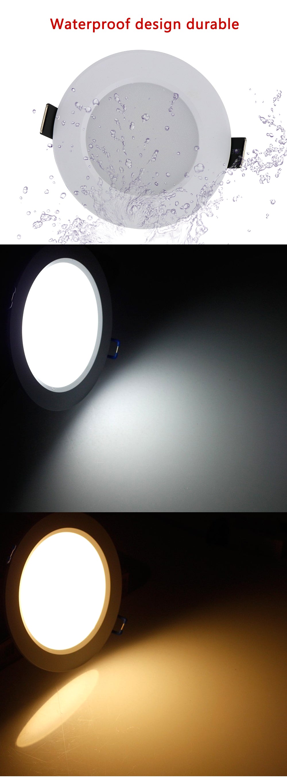 Waterproof Led Downlight 5W 7W 9W 12W 15W 18W 220V 110V LED Ceiling bathroom Lamps living room light Home Indoor Lighting Ceiling