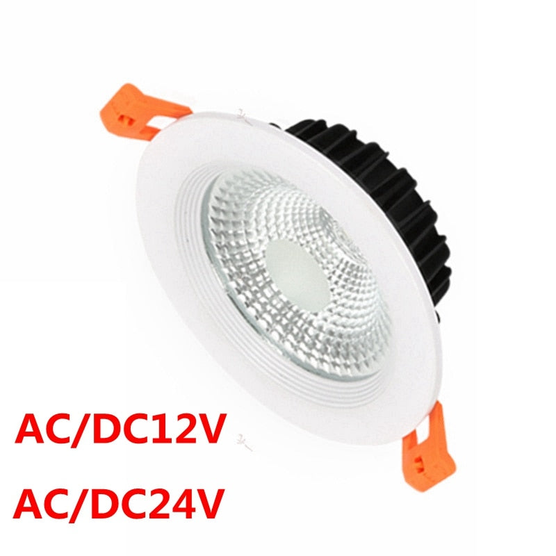 LED aluminum downlight 5w 7w 12w 18w 24w anti-fog anti-glare COB spotlight AC/DC12V 24V embedded ceiling light