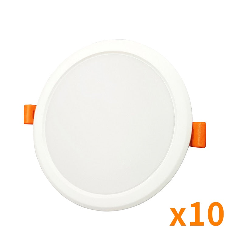 LED recessed downlight 6W 9W 12W 18W warm white cold white led kitchen living room indoor recessed ceiling light 10 assembly