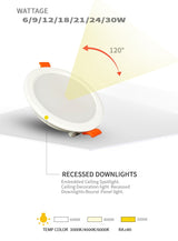 LED recessed downlight 6W 9W 12W 18W warm white cold white led kitchen living room indoor recessed ceiling light 10 assembly