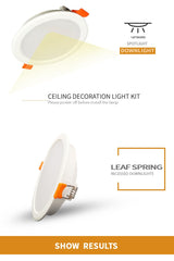 LED recessed downlight 6W 9W 12W 18W warm white cold white led kitchen living room indoor recessed ceiling light 10 assembly