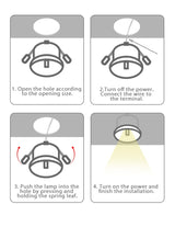 LED recessed downlight 6W 9W 12W 18W warm white cold white led kitchen living room indoor recessed ceiling light 10 assembly