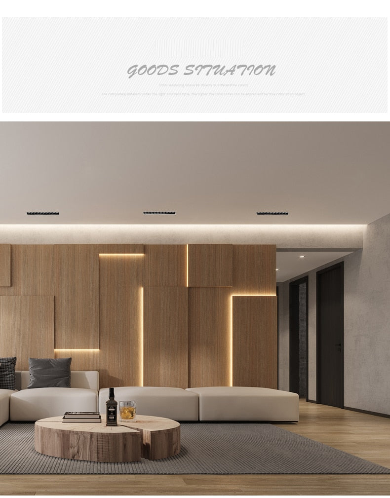 Saiyo LED Downlight Line Light Bar Creative Linear Rimless Magnetic Lamp Recessed Ceiling Lamps Strip Living Room Corridor Light