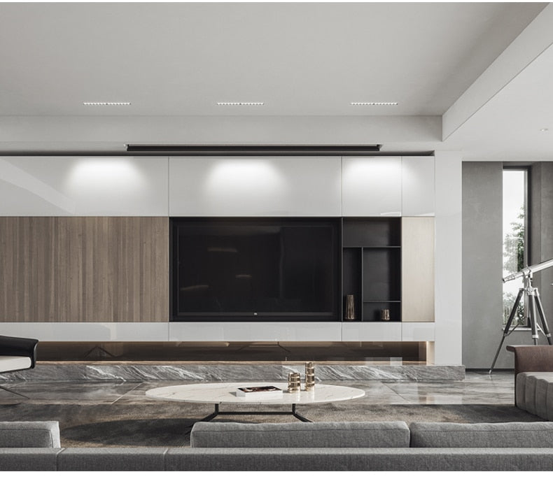 Saiyo LED Downlight Line Light Bar Creative Linear Rimless Magnetic Lamp Recessed Ceiling Lamps Strip Living Room Corridor Light