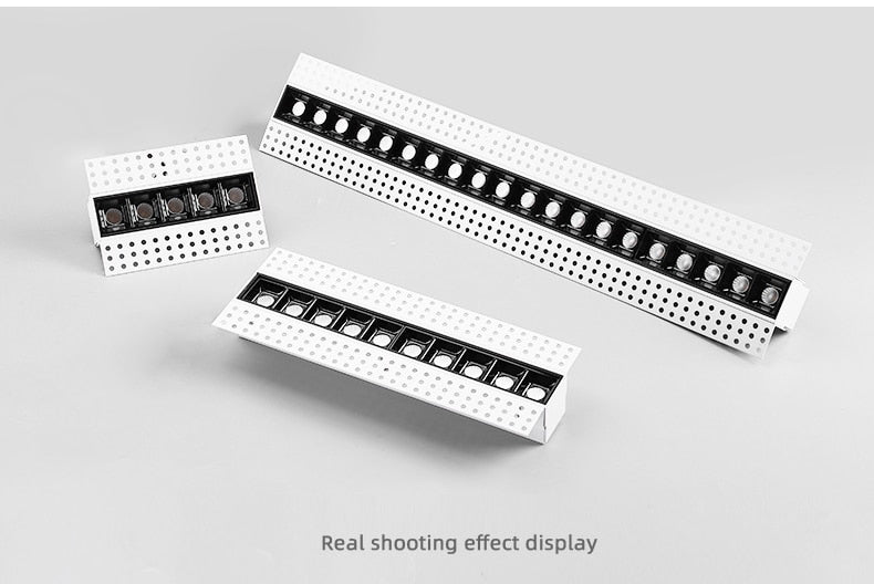 Saiyo LED Downlight Line Light Bar Creative Linear Rimless Magnetic Lamp Recessed Ceiling Lamps Strip Living Room Corridor Light