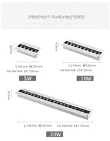 Saiyo LED Downlight Line Light Bar Creative Linear Rimless Magnetic Lamp Recessed Ceiling Lamps Strip Living Room Corridor Light