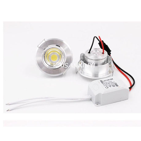 1/5pcs Aluminum Round LED Dimmable Ceiling Downlight 3W AC90-260V  Recessed COB Spot Light Led Bulb With Driver - LED Lights For Sale : Affordable LED Solutions : Wholesale Prices