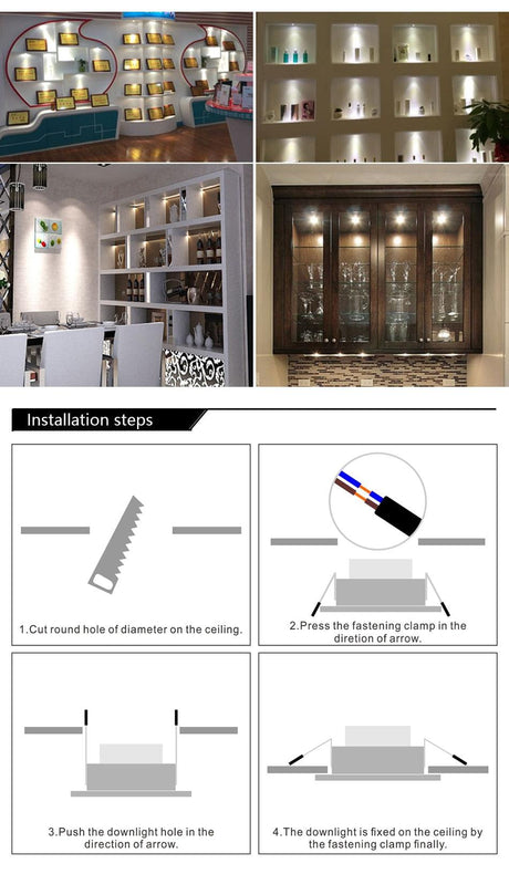 1/5pcs Aluminum Round LED Dimmable Ceiling Downlight 3W AC90-260V  Recessed COB Spot Light Led Bulb With Driver - LED Lights For Sale : Affordable LED Solutions : Wholesale Prices