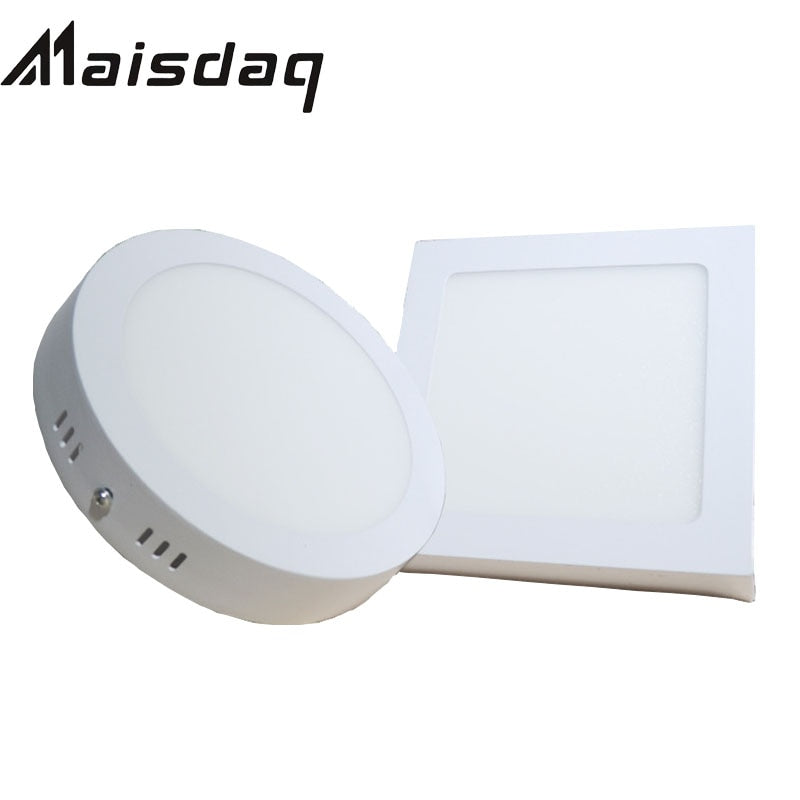 Round Square Led Panel Light Surface Mounted 6W 12W 18W 24W  Downlight Ceiling Down 175-265V Panel Aisle Lamp With LED Driver