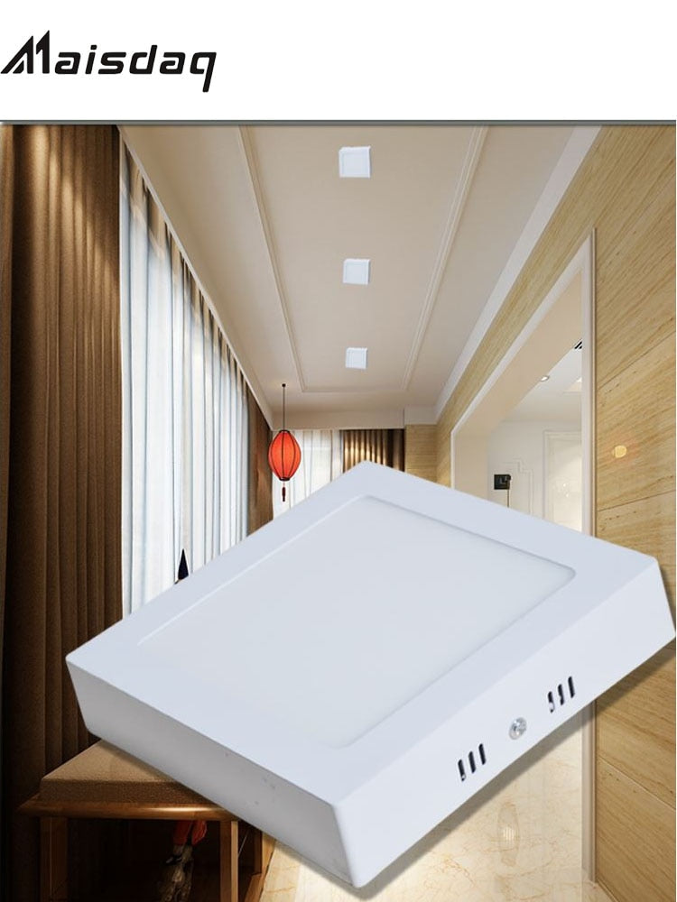 Round Square Led Panel Light Surface Mounted 6W 12W 18W 24W  Downlight Ceiling Down 175-265V Panel Aisle Lamp With LED Driver