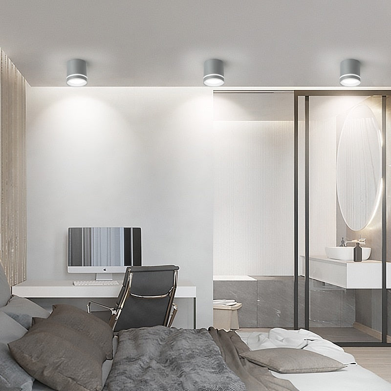 Led Downlight Surface Mounted 18W 12W AC220V Cold Warm Neutral Light SpotLamp Ceiling Fixtures For Living Room Kitchen Lighting