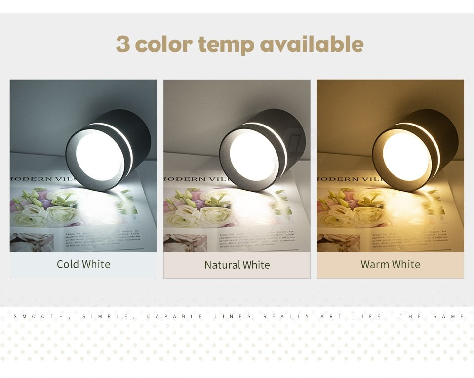 Led Downlight Surface Mounted 18W 12W AC220V Cold Warm Neutral Light SpotLamp Ceiling Fixtures For Living Room Kitchen Lighting