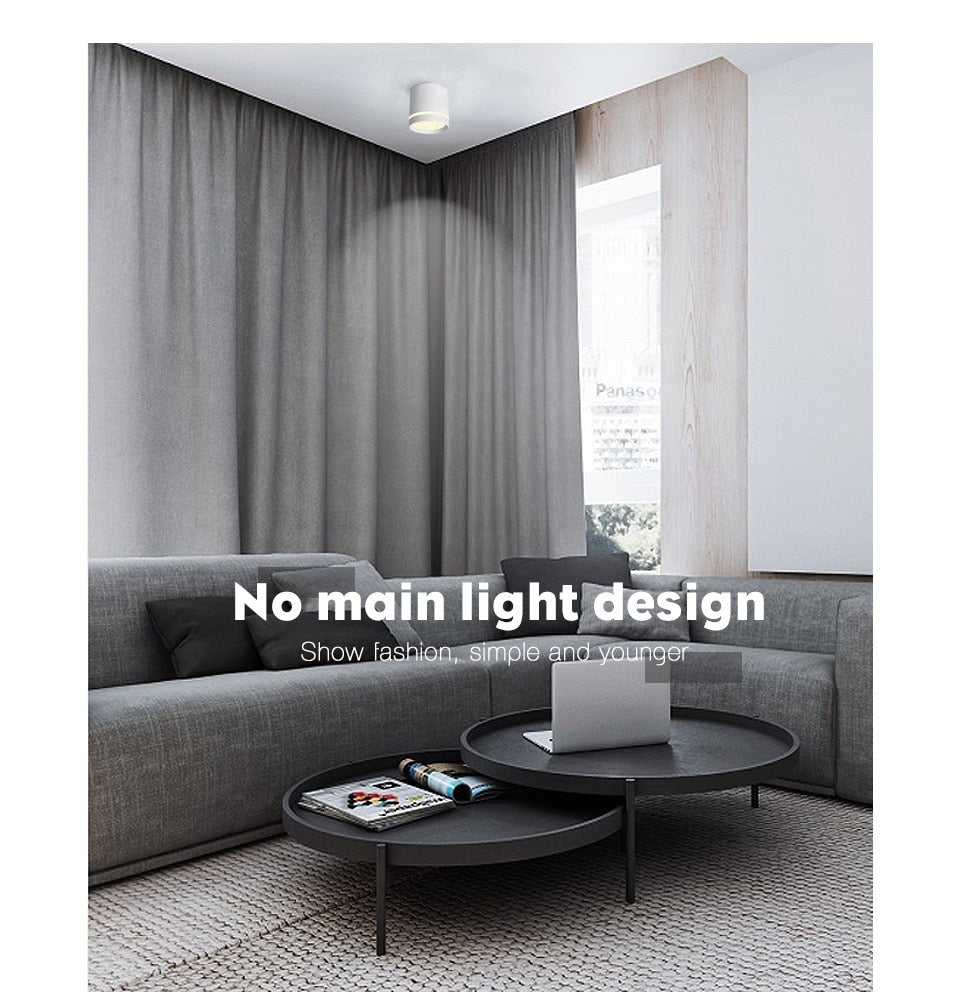 Led Downlight Surface Mounted 18W 12W AC220V Cold Warm Neutral Light SpotLamp Ceiling Fixtures For Living Room Kitchen Lighting