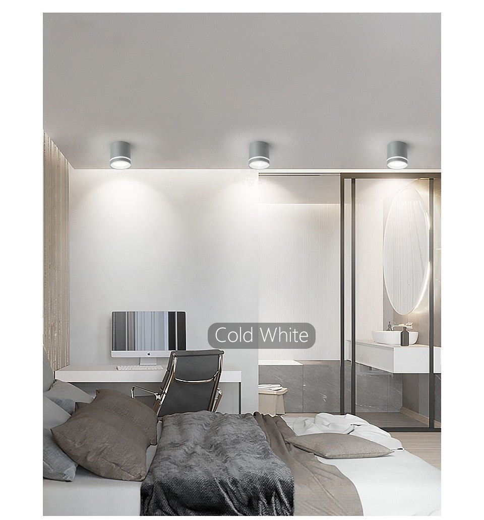 Led Downlight Surface Mounted 18W 12W AC220V Cold Warm Neutral Light SpotLamp Ceiling Fixtures For Living Room Kitchen Lighting