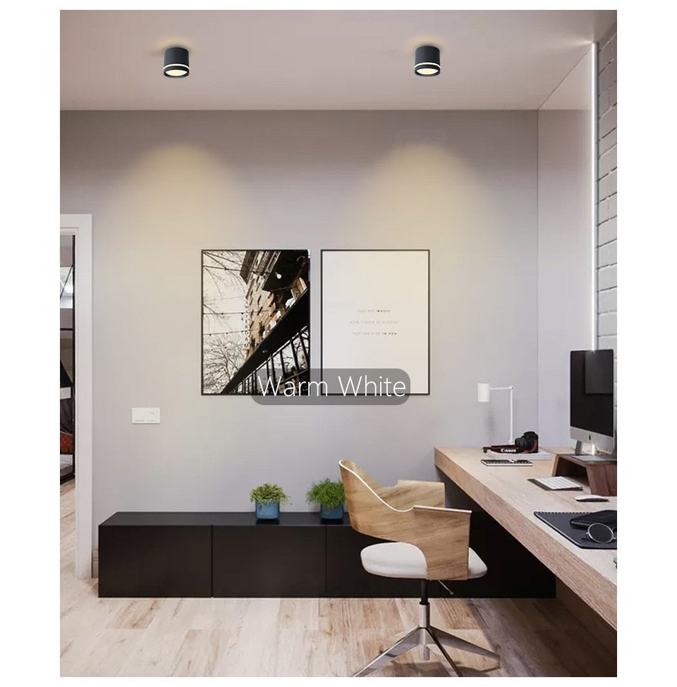 Led Downlight Surface Mounted 18W 12W AC220V Cold Warm Neutral Light SpotLamp Ceiling Fixtures For Living Room Kitchen Lighting