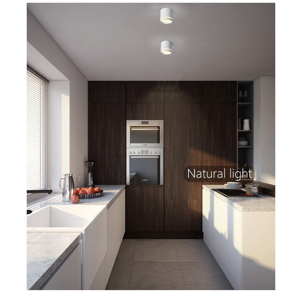 Led Downlight Surface Mounted 18W 12W AC220V Cold Warm Neutral Light SpotLamp Ceiling Fixtures For Living Room Kitchen Lighting