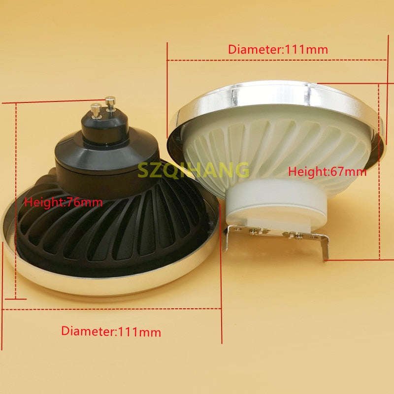 Hot Sale Dimmable AC85-265V 15W 20W G53 COB LED AR111 GU10 Downlight 20W Chip LED QR111 Light Aluminum Alloy Led Bulbs