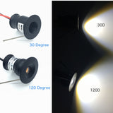 Small Recessed LED 1W 10pcs Downlight 12V Focus Spotlight Home Ceiling Stairs Walkways Cabinet Decor Mini Spot Bulb Light with Driver