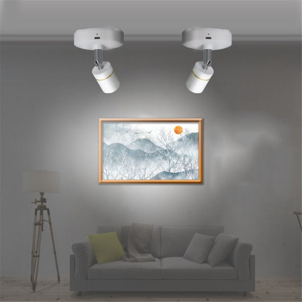 USB Recharged Led Downlight Remote Controller & Touch Sensor Dimmable Indoor Lamp Fixture (White) for Foyer,Bedroom