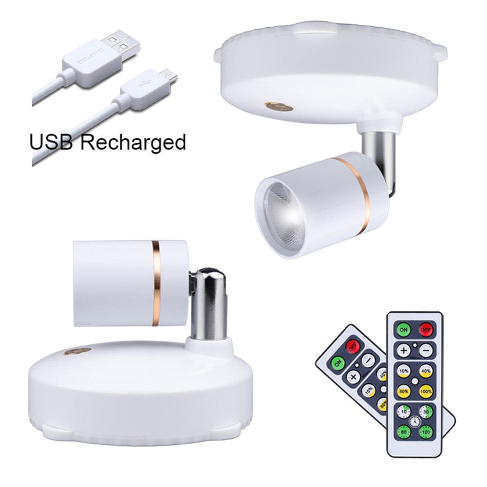 USB Recharged Led Downlight Remote Controller & Touch Sensor Dimmable Indoor Lamp Fixture (White) for Foyer,Bedroom