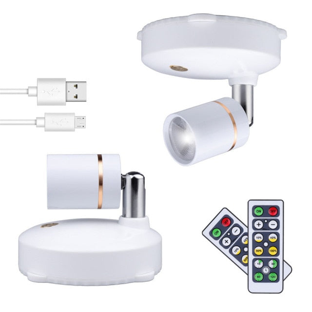 USB Recharged Led Downlight Remote Controller & Touch Sensor Dimmable Indoor Lamp Fixture (White) for Foyer,Bedroom