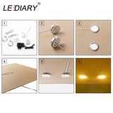 LEDIARY 3W 110V 220V Dimmable Downlight 6 Lamps Surface Mounted Remote Control Silver Round Spot Led Cabinet Display Lighting