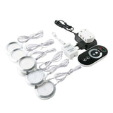 LEDIARY 3W 110V 220V Dimmable Downlight 6 Lamps Surface Mounted Remote Control Silver Round Spot Led Cabinet Display Lighting